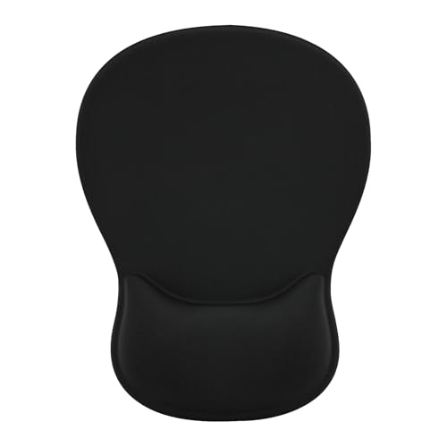 Ergonomic Mouse Pad with Wrist Rest - Gel Wrist Support Mousepad with Non-Slip PU Base for Computer, Laptop, Office & Home - color: Black + Black, size: 7.6L x 10.2W inches