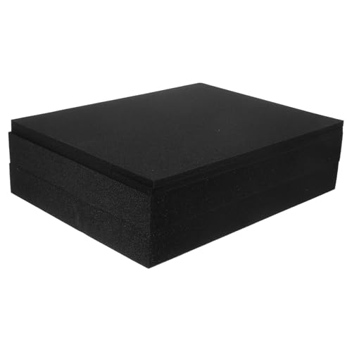 SEWACC 4pcs Easy Tear Black Sponge Foam Inserts for Shipping Packages and Storage, Soundproof Cushioning Foam Padding, Suitable for Photo Box and Drawer Liner
