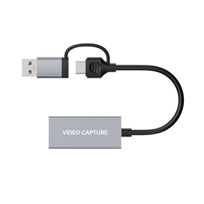 4K HDMI Video Capture Card 1080p60, USB 3.0 & Type-C, Plug-and-Play Game Capture for PS5/Xbox/Switch/Quest 3, iPad Pro/Mac/Windows/OBS, Zero-Lag Pass-Through, Pocket Aluminum Case