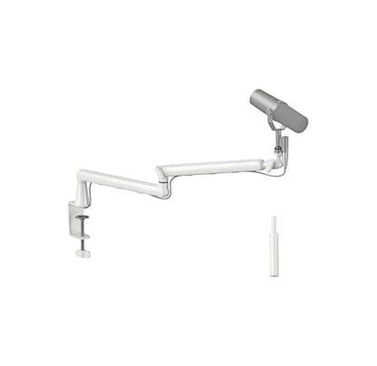 Microphone Arm,Desk Adjustable Mic Boom Arm Stand 360° Rotation,White | With Heightening Arm, without Microphone,Suitable For Blue Yeti,Snowball iCE, HyperX QuadCast,SoloCast,Elgato Wave - color: White