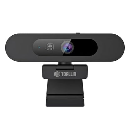 TOALLIN 4K AI Webcam with WDR, Auto Light Correction, AI Tracking with Auto-Framing, Auto-Focus, 5X Adjustable Digital Zoom, Built-in Dual Noise-Canceling Mics, 92° FOV Webcam for Online Video Calls - style: 4K AI Auto-Framing Webcam