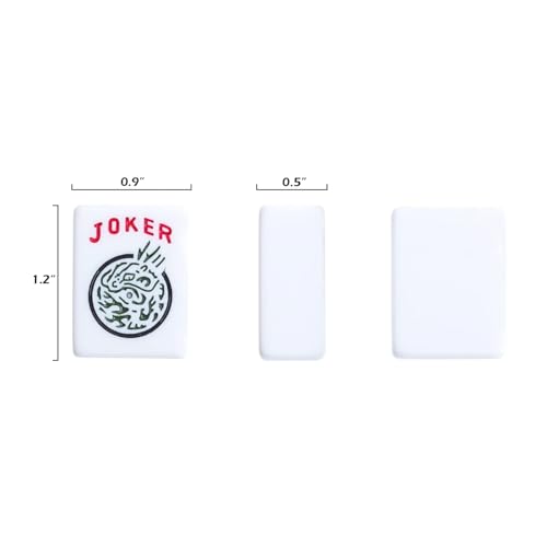 American Mahjong Game Set, 166 Quality White Tiles, 4 All-in-One Color Rack/Pushers, Complete Mahiong Tile Set Black Printed Carrying Bag - color: Black