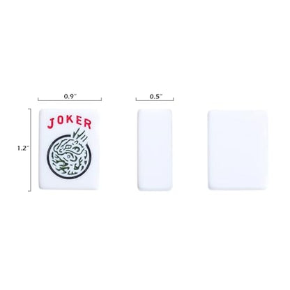 American Mahjong Game Set, 166 Quality White Tiles, 4 All-in-One Color Rack/Pushers, Complete Mahiong Tile Set Black Printed Carrying Bag - color: Black