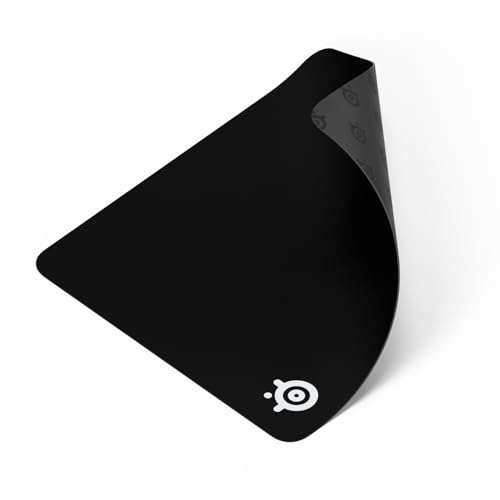 SteelSeries QcK Large Gaming Mousepad — Black — Non-Slip Silicone Rubber Base — Peak Tracking and Stability — Optimized for Gaming Sensors — 490 mm x 420 mm — FPS, MOBAs, RTS, MMO - color: Black, size: Large, style: Classic