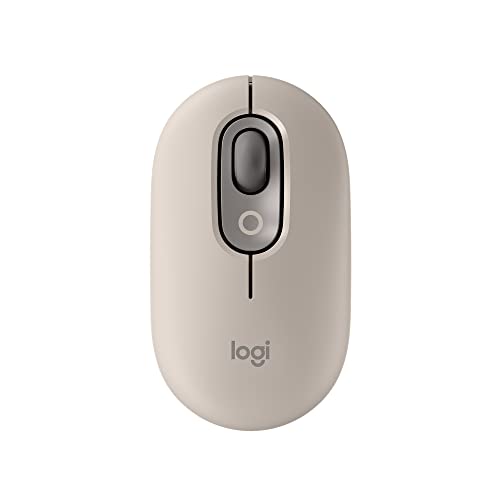 Logitech POP Mouse, Compact and Portable Wireless Bluetooth Mouse - Mist | Compact, portable design, programmable buttons, easy-switch between up to 3 devices, compatible with Laptop, Tablet, PC - color: Mist