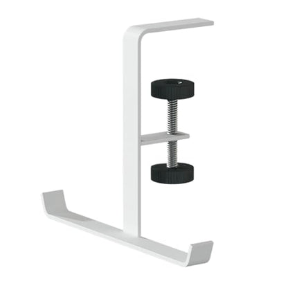 Headphone Stand Hanger Holder, Under Desk Clamp Hook Mount, Under Desk Mount Headset Hook Clip, Backpack Hanger Reduce Desk Clutter (White) - color: White