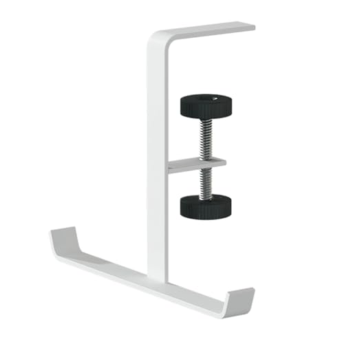 Headphone Stand Hanger Holder, Under Desk Clamp Hook Mount, Under Desk Mount Headset Hook Clip, Backpack Hanger Reduce Desk Clutter (White) - color: White