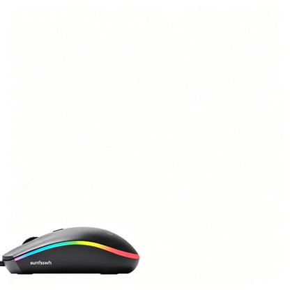 Wired Dual Mode Gaming Mouse & RGB Charging Mouse Pad Combo, 10W Qi Wireless Charger, Ergonomic Mice with RGB Light for Gaming & Office