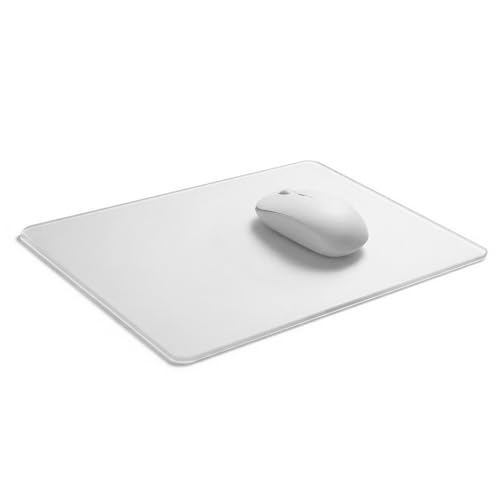Large Glass Gaming Mouse Pad, 350x260mm Hard Surface Mousepad with Improved Precision, Low Friction for Professional Gaming and Office Use (1-Pack, Transparent Frosted) - size: 13.8L x 10.2W inches