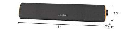 SOULION Bluetooth Computer Speakers for Desktop Monitor PC USB Powered | USB Powered & 3.5mm, Colorful LED Lights, Switch Button Clear & Rich Sound, Breathable Cloth,Surround Soundbar - color: Dark Grey