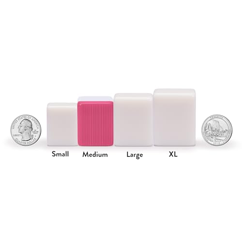 Yellow Mountain Imports Chinese Mahjong Set - “Rouge Harmony” - with 146 Medium Tiles, Red Vinyl Case, Wind Indicator and Dice - for Chinese Style Gameplay Only [胭红绽放 中式麻将] - color: Rose Red