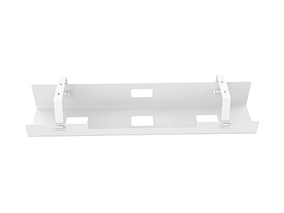 POUT Universal Wide Under Desk Cable Management Tray Organizer - 23.6 x 5.3 inch – for Wire/Cable Management - Hanging Easily Removable Rack with Cable Management Holes – Sturdy Stylish Black Steel - color: White