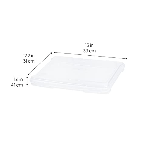 IRIS USA Board Game Storage Craft Organizer Box with Snap-Tight Latch Lid, 8-Pack Portable Plastic Case Bin for Puzzles, Magazines, Hobbies, Art Supplies, Fits 8.5" x 11" & A4 Papers, Slim, Clear - size: 8 Pack