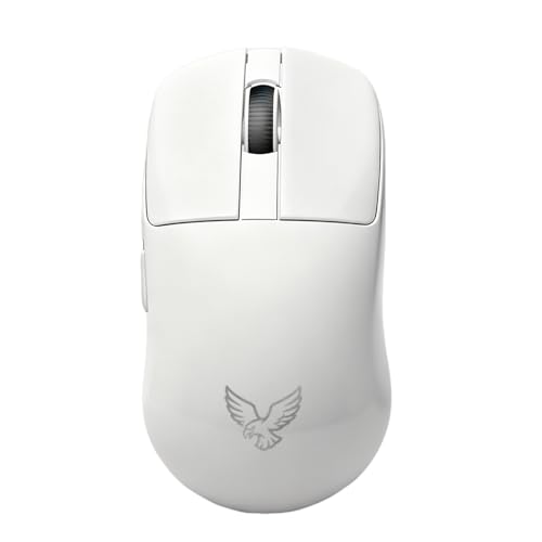 NEO V1 Wireless Gaming Mouse, Triple Mode Bluetooth 5.0 2.4G USB-C, 55g Lightweight, 12000 DPI PAW3311, RGB Backlit, 6 Buttons Rechargeable Optical Mouse for Gaming Office (White) - color: White