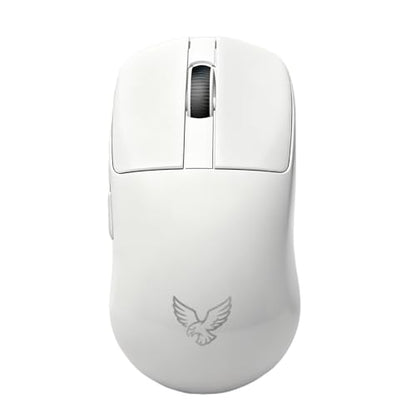 NEO V1 Wireless Gaming Mouse, Triple Mode Bluetooth 5.0 2.4G USB-C, 55g Lightweight, 12000 DPI PAW3311, RGB Backlit, 6 Buttons Rechargeable Optical Mouse for Gaming Office (White) - color: White