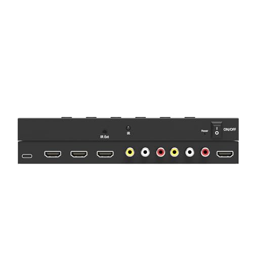 2 AV Inputs + 3 HDMI 2.0 Inputs to HDMI Converter (5 in 1) with Upgrade New Version - style: 2 RCA + 3 HDMI Converter