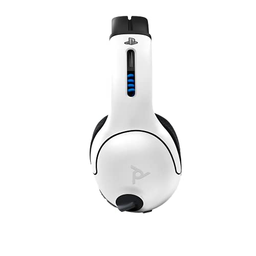 PDP LVL50 Wireless Stereo Gaming Headset, Officially Licensed by Sony PlayStation 5, PS5/PS4/PS3/PC, Lightweight Durable 40 Foot Connection, Noise-canceling Flip-to-Mute Mic, White - color: White, style: Wireless