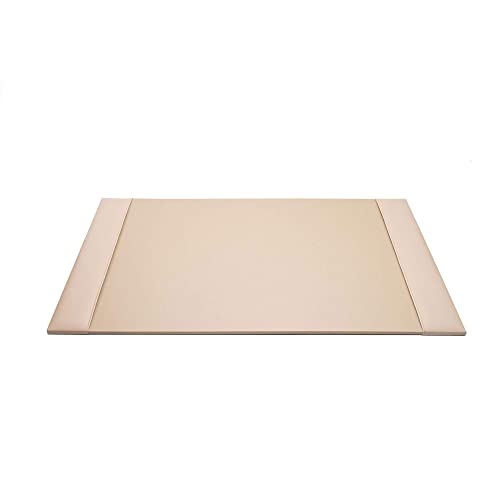 Dacasso Bonded Pad with Side Rails Luxury Leather Desk Blotter for Writing, 30 x 18 (White Latte) - color: White Latte