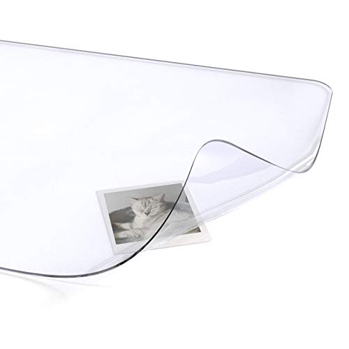 Clear Writing Desk Pad, 24’’x48” Heat Resistant Waterproof PVC Round Edge Durable Desk Protect Mat, Anti-Static Writing Mat Table Protector - size: 24" x 48"