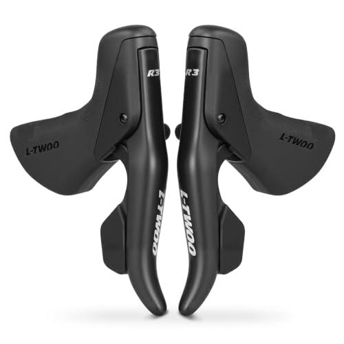 L-TWOO Road Bike Shift Lever 2x7/ 2x8/ 2x9/ 2x10 Speeds Road Bicycle Shifters with Brake Levers Compatible with Shimano - color: 2X8 Speeds