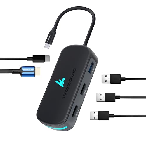 Type C 5 in 1 Wozoyo Docking Station with USB 5Gbps (3.2 Gen 1), 2XUSB 2.0, 4K@60Hz HDMI, and PD 100W – Compact USB-C Hub, Portable Design, Compatibility with macOS, Windows, Android, and iOS - style: 5-in-1