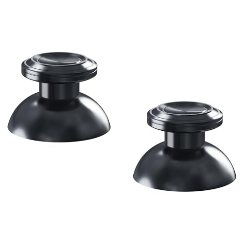 eXtremeRate Custom Black Metal Thumbsticks for PS5 Controller, Replacement Aluminum Analog Stick Joystick for PS4 Controller - color: Black
