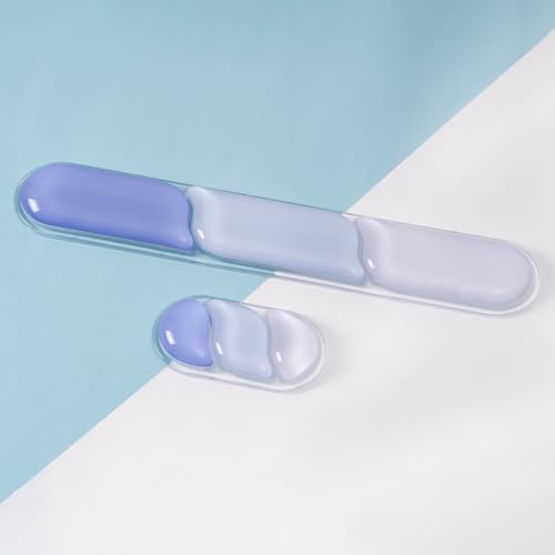 EPOMAKER CloudGel Wrist Rest for Keyboard and Mouse, 2 Pieces | Silicone Wrist Support, Anti-Slip Rubber Bottom, Ergonomic Design, Suitable for Office/Computer/Laptop/Gaming (Blue) - color: Blue