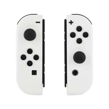 eXtremeRate DIY Replacement Shell Buttons for Switch & Switch OLED, White Custom Housing Case with Full Set Button for Joycon Handheld Controller - Controller NOT Included - color: White