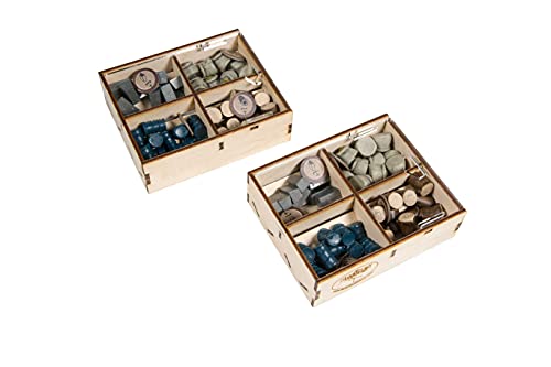 The Broken Token Game Organizer Compatible with Scythe - Wooden Game Organizing Box with Multiple Trays - size: Scythe Base