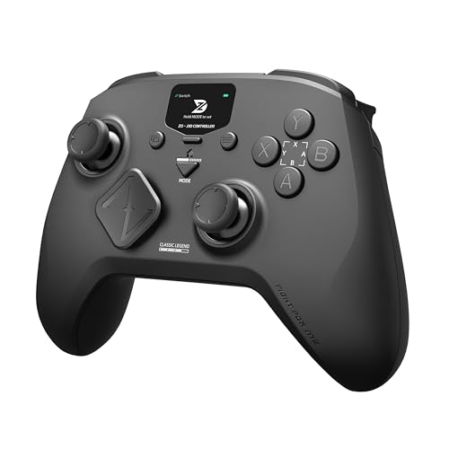 ZD Classic Legend Wireless Gaming Controller – 2.4GHz/BT/Wired, 512-Level Hall Joystick & Triggers, 1000Hz Polling Rate, 0.96" LCD Display & 2 Back Buttons for Switch/Switch2, PC, Android & iOS (Black) - color: Black