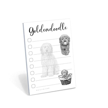 Goldendoodle Puppies Sticky to Do List Notepad - Goldendoodle Stationary School Supplies for Goldendoodle Mom | Goldendoodle Gifts for Goldendoodle Lovers | 4" x 6" 50 Pages - size: Goldendoodle