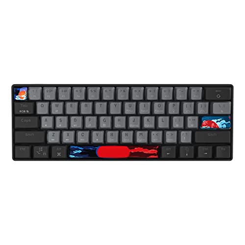 Protable 60% Percent Gaming Keyboard Mechanical, Mini Compact RGB Backlit 61 Keys Wired Office Keyboard with Blue Switch for Mac/Win (Dolch/Blue Switch) - color: Dolch/blue Switch