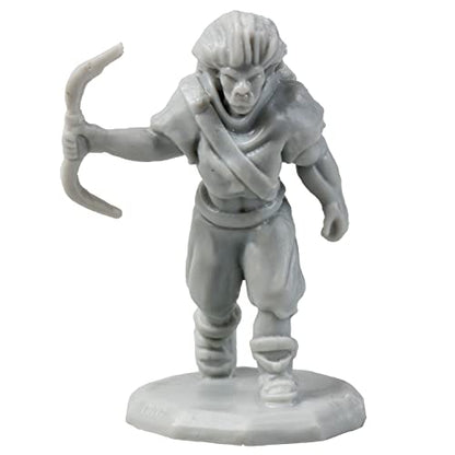 56 Unpainted Fantasy Mini Figures- All Unique Designs- 1" Hex-Sized Compatible with DND Dungeons and Dragons & Pathfinder and RPG Tabletop Games- Features Goblins, Orcs, Gnolls, Skeletons & More