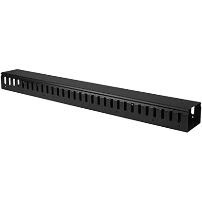 StarTech.com 3ft (1m) Vertical Cable Management Duct with Cover - 0U Open Slot Finger Duct Wire Raceway for 19 Inch Server Rack - Slotted Cord Channel (CMVER20UF) - style: Finger Duct