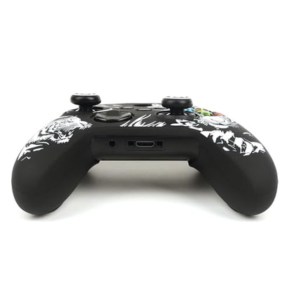 Tiger HeadController Skin Compatible with Xbox Series X Wireless Controller, RALAN Protector Case， Customised Thumb Grips Cap - color: Tiger Head black white
