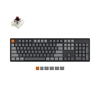 Keychron K10 RGB Full Size Layout Hot-Swappable Mechanical Keyboard for Mac Windows, Multitasking 104-Key Bluetooth Wireless/USB Wired Gaming Keyboard with Keychron Super Brown Switch Aluminum Frame - color: Hot-swap Keychron Super Brown Switch