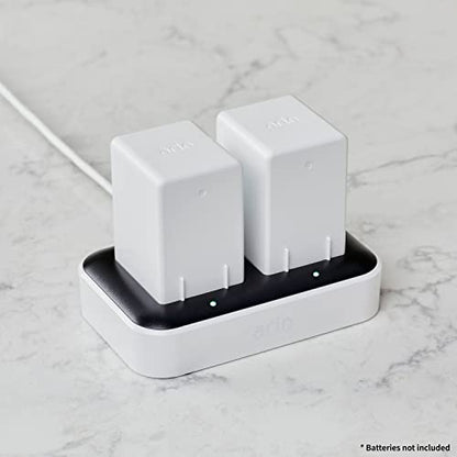 Arlo Dual Charging Station Certified Accessory - Charge up to Two Batteries, Works Rechargeable Batteries (VMA5400) XL Rechargeable Batteries (VMA5420) Only - VMA5400C