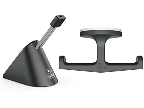 GLORIOUS (Bungee + Headphone Stand) Gaming Mouse Bungee (Black) Trident – Under Desk Gaming Headset/Headphone Stand Mount Holder (VR Headset Compatible) (Bundle)