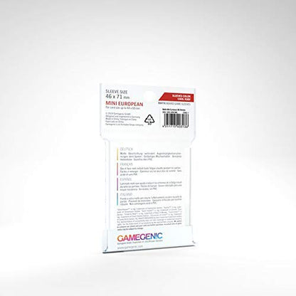 Prime Board Game Sleeves | Pack of 50 Extra-Clear Sleeves |46 by 71 mm Card Sleeves Optimized for Use with Mini European Card Games | Premium Card Protection | FFG Ruby Color Code | Made by Gamegenic