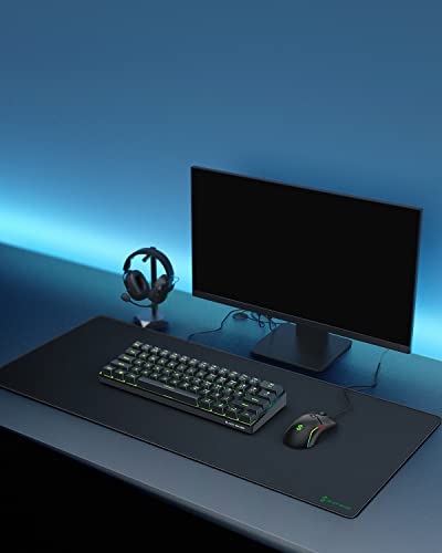 Black Shark Gaming Mouse Pad Desk Mat (35.4" × 15.8" × 0.15") Thick Extended Mousepad Non-Slip Spill-Resistant Mousepad with Special-Textured Surface, Anti-Fray Stitched Edges Desk Pad Manta P3 - size: Black(35.4" × 15.75")