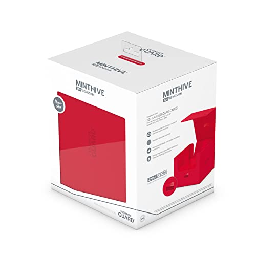 Ultimate Guard Minthive 30+, Deck Case for 30 Magnetic Card Cases, Perfect Storage for Graded Cards, Red, Secure Closure & Snaplock Mechanism - color: Red