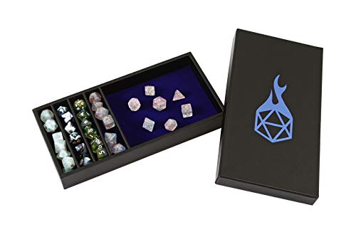 Forged Dice Co. Dice Battle Pit Dice Tray - 2 Dice Trays in 1 with Staging Area - Rolling Tray and Storage Compatible with Any Dice Game, D&D and RPG Gaming - Blue - color: Blue