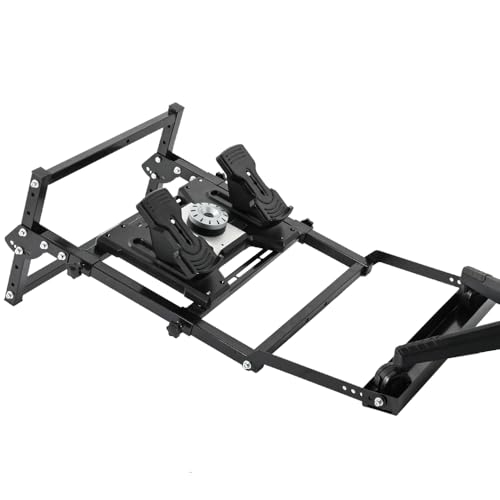 Supllueer Foldable Flight Racing Pedal Stand with Seat Slot Compatible with Logitech G29 G920 G923, Fit for Thrustmaster, Easy Storage Steering Wheel Frame, No Racing Wheel Stand Seat Pedal