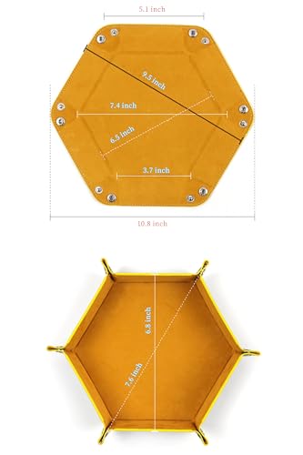 2 PCS Folding Dice Rolling Tray, Portable Hexagon Tray Dice Holder, Velvet Holder Storage Box for UNO Casino Games Dungeons and Dragons RPG Dice Gaming and Other Table Games (Purple) - color: Purple