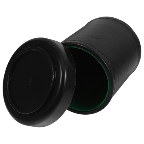 Totority Leather Dice Cup with Lid Felt-Lined Quiet Shaker for Bar and Party Games Supple Green Interior Lightweight and Compact for Easy Carry Storage