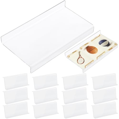 12 Pcs Trading Card Risers for Display Case, Acrylic Display Risers for Sports Cards, Clear Tiered Display Stand for Cases & Retail Glass, Graded Card Display Stand for Cardshow Vendor