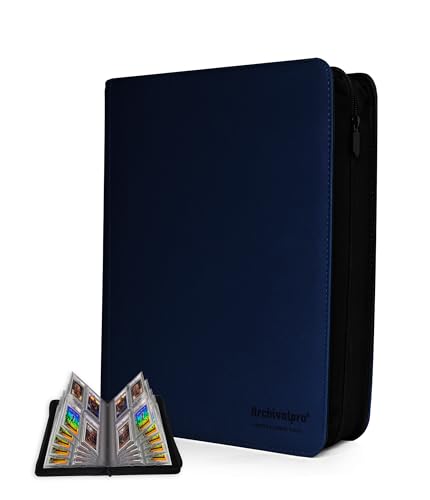 Graded Card Binder, CSG Slab Binder for PSA, BGS & Top Loaders, Baseball Trading Card Storage Case Holder（4 slot,Blue) | Premium Eco-Tec Leather | Fits PSA CGC SGC BGS | Crystal Clear PVC Pages | Display for Sports & Trading Cards - color: Blue, size: Hol