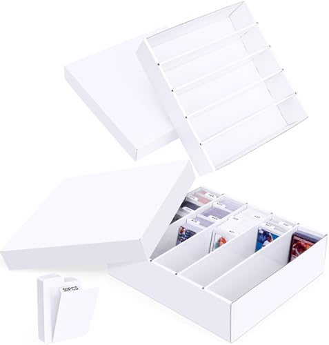 5 Row Trading Card Storage Box, 2 Pack Cardboard Storage Box with Divider for Mtg, Tcg, Sports Cards - color: 2 piece