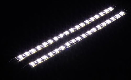 DS PC LED Light Strip Computer Lighting White with Magnetic Back, Molex Connector, 2pack LED Strip for PC Case Lighting Kit (30cm,18leds,S Series，White) - color: White