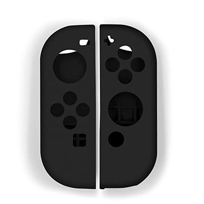 Soft Silicone Case Anti-Slip Shell Cover Replacement for Nintendo Switch Joycon Cover (Black) - color: Black